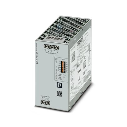 Phoenix Contact Switching Power Supply; QUINT4-PS/1AC/48DC/10; 48VDC OUT; 10A; 85-264VAC/90-350VDC IN; Single Phase; DIN Rail Mount; Metal; Screw Connection